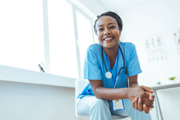 istock Portrait of attractive, happy nursing student 1415734339