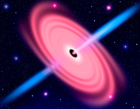 Close-up of Black Hole with nebula.