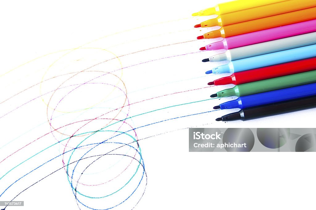 Красочные ручки - Стоковые фото Бумага роялти-фри