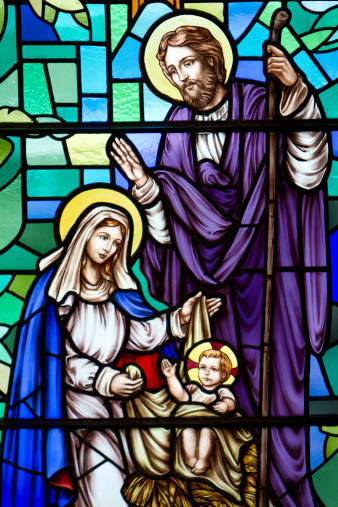 Joseph and Mary with baby Jesus