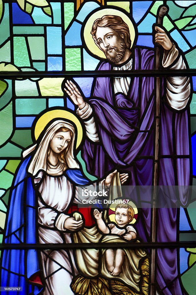 Joseph i Mary z baby Jezusa - Zbiór zdjęć royalty-free (Jezus Chrystus)