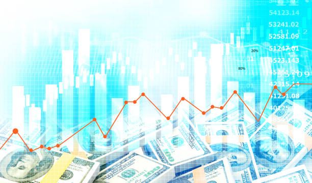 istock Stock market graph chart with dollar notes. Business success concept 1415737742