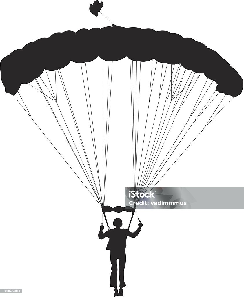 Skydiving - arte vettoriale royalty-free di Parapendio