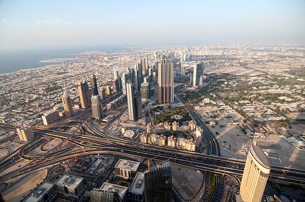 Skyscrapers in Dubai stock photo