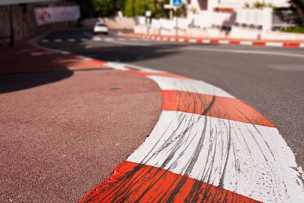 Formula 1 track Monaco Close-up view to race track of Monaco, Grand Hotel Hairpin monte carlo photos stock pictures, royalty-free photos & images