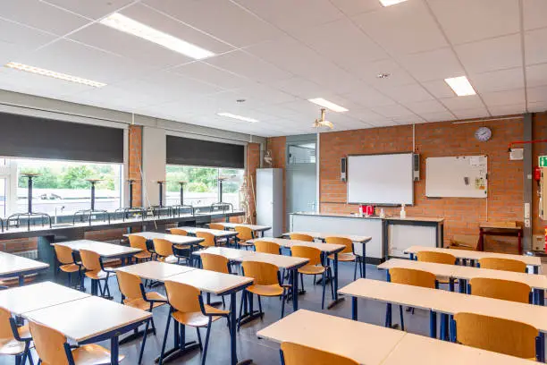 Photo of Empty classroom.