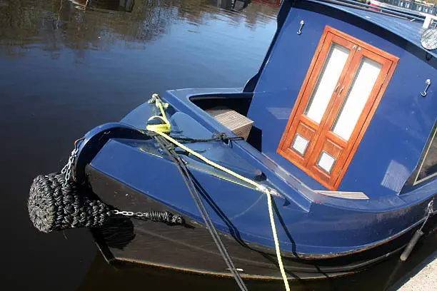 Bow or front of Narrow Boat on canal