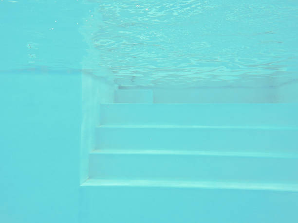 istock Underwater shot of pool bottom stairs 1415745820