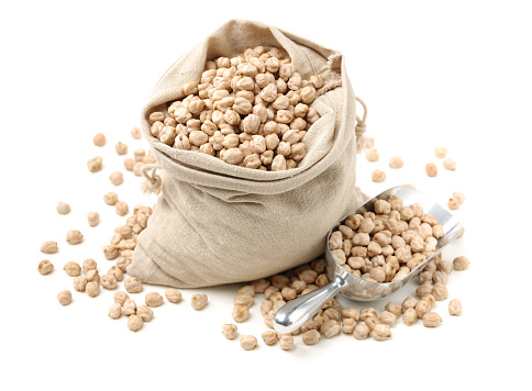 Chickpeas isolated on a white background