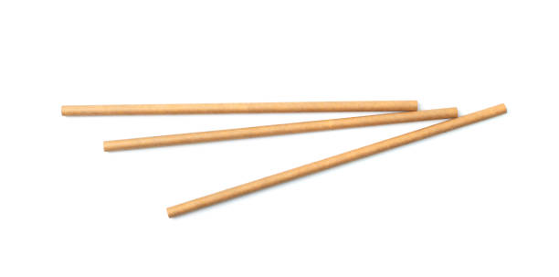 istock Brown Paper Drink Straws 1415748739