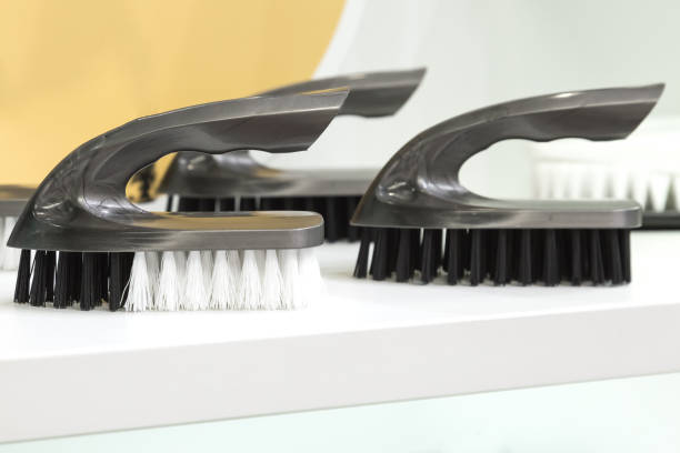 istock Cleaning inventory. Cleaning brush. Goods for restoring order and housework 1415749736