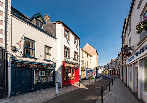 Wexford, Ireland. 7 August 2022. Various cafes and shops on the high street in Wexford, Ireland