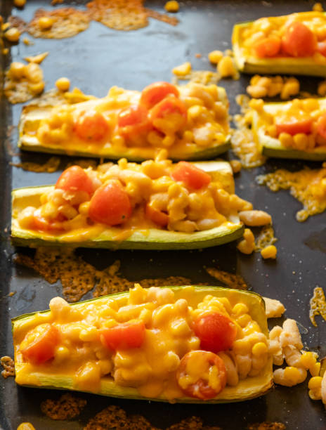istock mediterranean food stuff zucchini with corn beans and cherry tomatoes with cheder cheese 1415752735