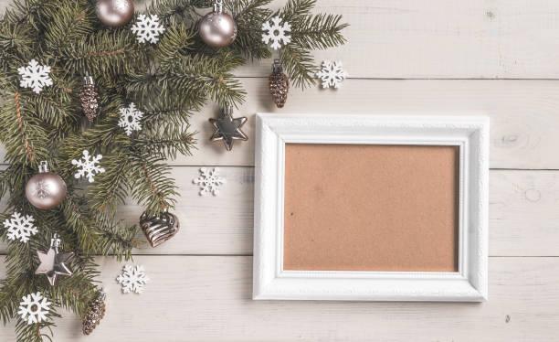 istock Christmas light blue background, frame for wishes, corner set. 1415752801