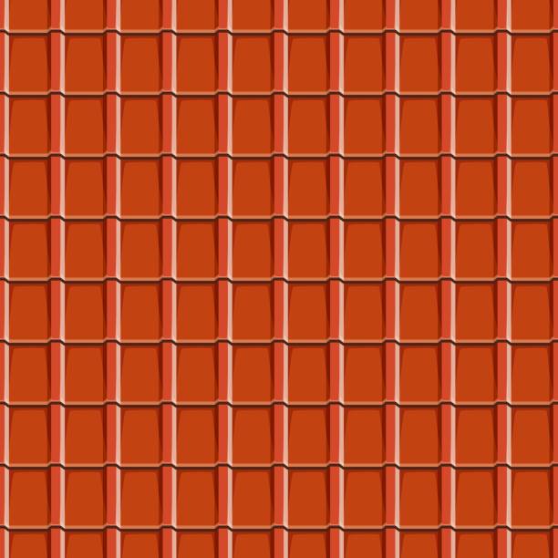 ilustrações, clipart, desenhos animados e ícones de fundo de padrão de teto laranja - roof tile tile geometric shape backgrounds