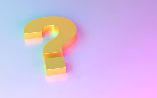 istock Gold colored Question Mark on colorful background 1415777197