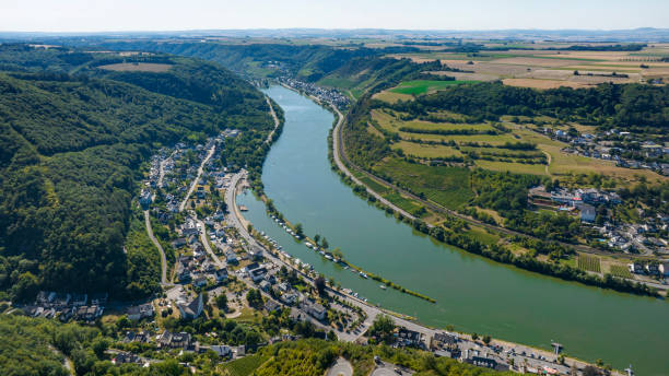 istock Aerial view over Mosel River - Brodenbach and Loef 1415780658