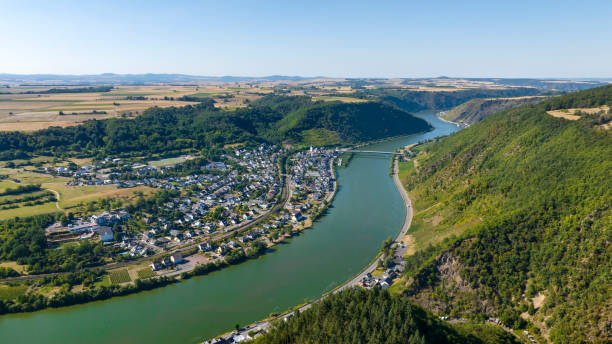 istock Aerial view over Mosel River - Brodenbach and Loef 1415780678