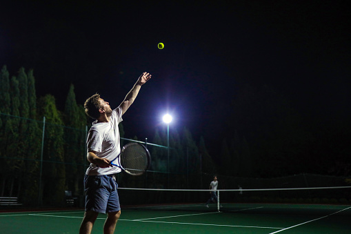 Tennis Player , Night Sports , Leisure Activity , Doing Sports for a Healthy Life