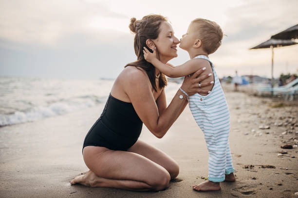 istock Mom and son on vacation 1415785101