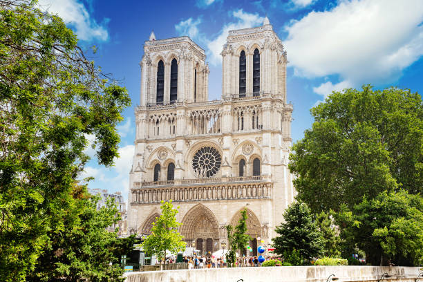 Notre-Dame de Paris Cathedral on a sunny day.