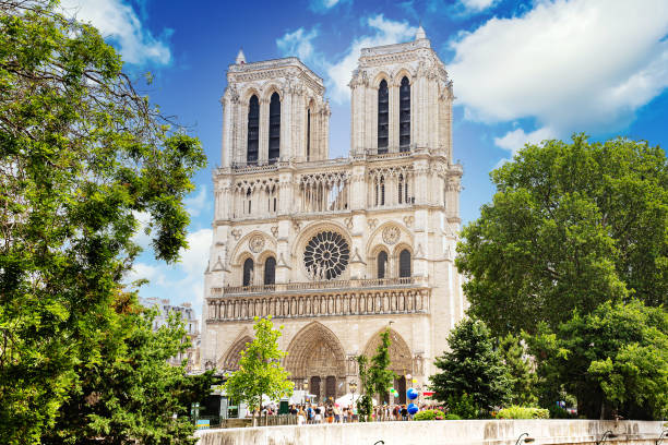 katedra notre dame w paryżu - unesco world heritage site cathedral christianity religion zdjęcia i obrazy z banku zdjęć