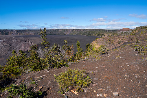 kilauea volcano lava field and halemaumau crater at hawaii volcanoes national park
