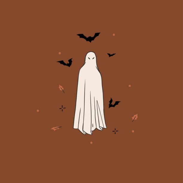 istock Hand drawn abstract vector graphic clipart illustrations,Halloween holiday costume party adult people characters collection set.Creepy Halloween design poster concept.Happy Halloween contemporary art. 1415790600