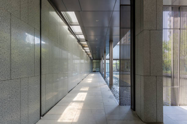 The sunlight passes through the luxurious house passage