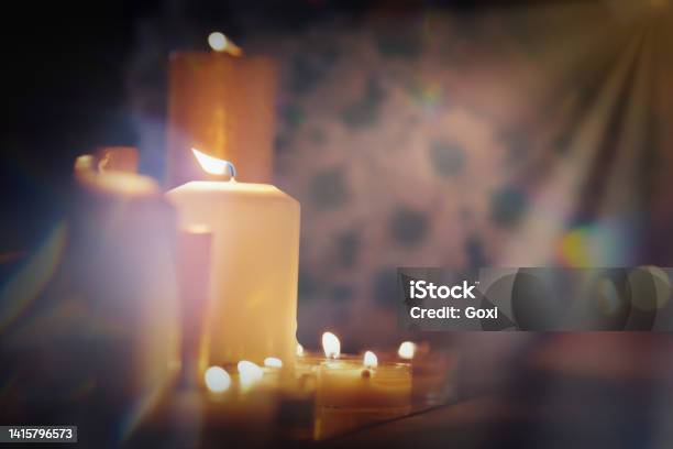 Festive Candles Stock Photo - Download Image Now - Candle, Dead, Death