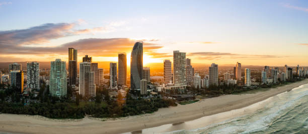 istock Aerial view of Broadbeach at sunset 1415807622