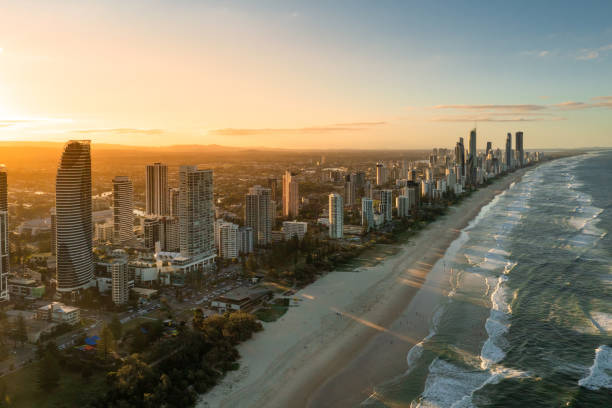 istock Aerial view of Broadbeach at sunset 1415807815