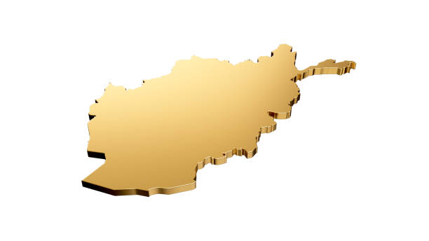 istock Afghanistan royal gold map isolated on white background 3d illustration 1415811035