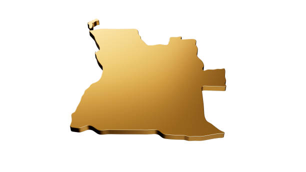istock Angola exclusive gold map on black background 3d illustration 1415811056