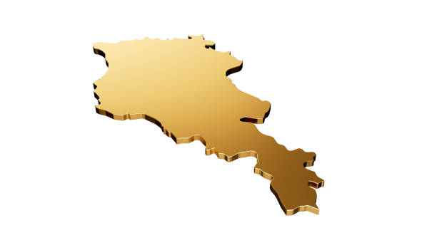 istock Armenia platinum gold map isolated on white background 3d illustration 1415811116
