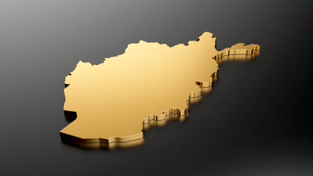 istock Afghanistan gold exclusive map on black background 3d illustration 1415811184