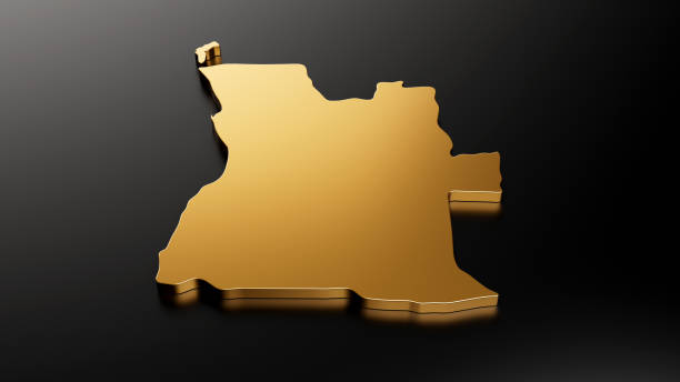 istock Angola exclusive gold map on black background 3d illustration 1415811220