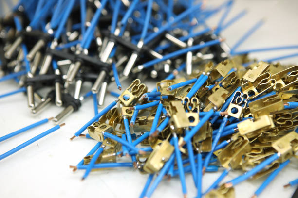 istock Lots of wires with internal socket clip. Plug holder from the inside. 1415815169