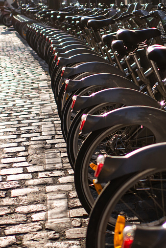 Many cities around the world offer bike sharing programs.