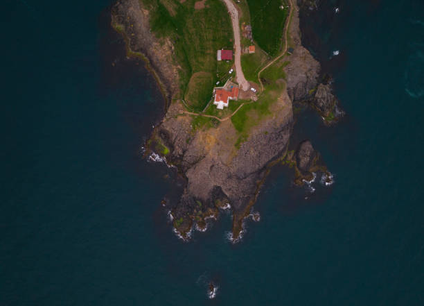 İnceburun Light House Drone Photo, Turkey's Northernmost Tip, Sinop Turkey İnceburun Light House Drone Photo, Turkey's Northernmost Tip, Sinop Turkey sinop province turkey stock pictures, royalty-free photos & images