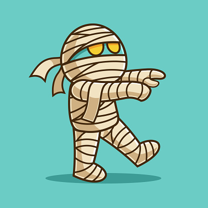 Scary Walking Mummy Cartoon Character