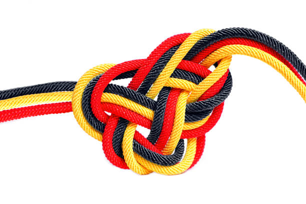 istock Multicolored celtic love knot isolated on white 1415819004