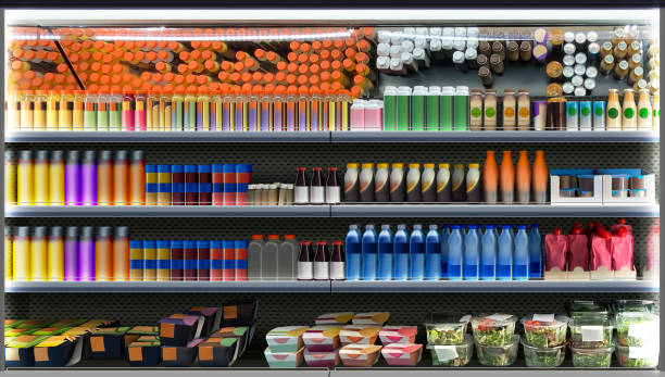 istock Open cooler in supermarket 1415820125