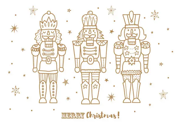 Vector illustration of Gold Nutcracker.