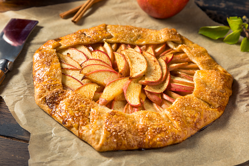 Homemade Organic Fall Apple Galette Pastry with Cinnamon