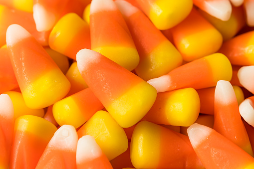 Sweet Halloween Candy Corn in a Bowl Ready to Eat
