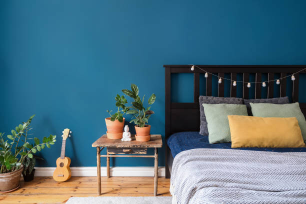 istock cozy bedroom in apartment with bohemian interior 1415824757