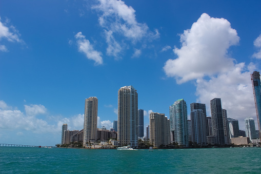 Day view of Bayside Marina in Miami, Florida USA