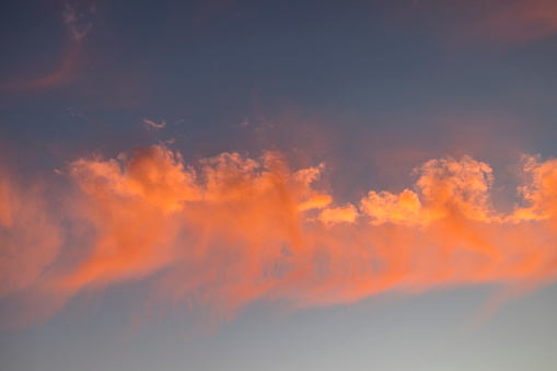 panorama of a bright dramatic twilight sky, beautiful clouds at dawn.