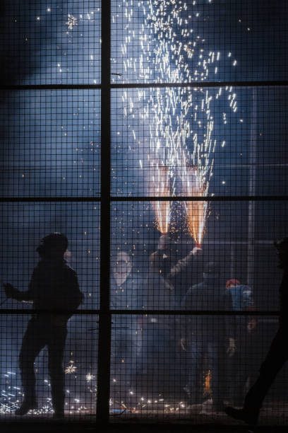 celebration of the corda festival in manises in valencia (スペイン) - spanish culture flash ストックフォトと画像